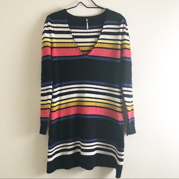 Free People Gidget Striped Ribbed Knit Dress - Picture 5 of 10
